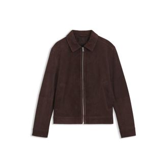 BOSS Suede leather jacket with zipper closure