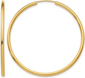 Diamond2Deal 10k Yellow Gold Round Endless Hoop Earrings 2.02g