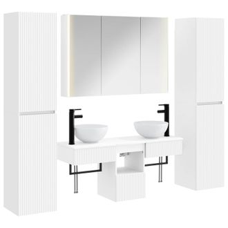 vidaXL Juego De Muebles De Ba&ntilde;o 6 Pcs Blanco Vidaxl