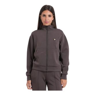 Guess Hoodies & sweatvesten, Dames, Bruin, XL, Volledige rits sweatshirt