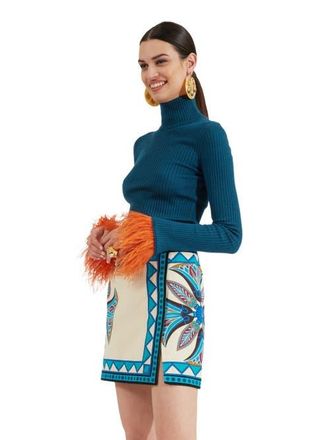 La DoubleJ Foulard Mini Skirt Lotus Plac&eacute;e Ivory at Nordstrom, Size X-Large