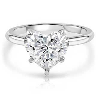 Pompeii3 3Ct White Gold Certified Lab Grown Heart Cut Diamond Engagement Ring (G/VS2) Size: 6.5