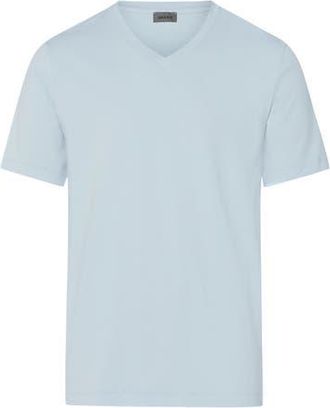 Hanro Living Shirts Cotton V-Neck T-Shirt in Blue Lagoon at Nordstrom, Size Xx-Large