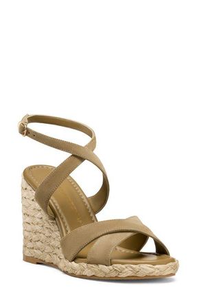 Stuart Weitzman Alyssa Ankle Strap Wedge Sandal in Golden Olive at Nordstrom, Size 8.5