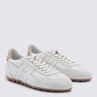 Hogan Leather and Suede Low-Top Sneaker - White