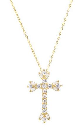 Queen Jewels Cubic Zirconia Cross Pendant Necklace in Gold at Nordstrom Rack