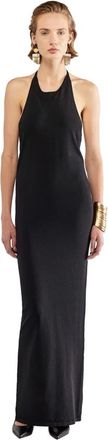 Erika Cavallini Semi Couture Stretch Knit Maxi Jurk - Dames - Maxi kleedjes - Zwart - M - Kleedjes