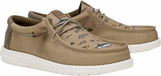 Hey Dude Men Wally Marlin Slip On Shoes In Aluminum/brown