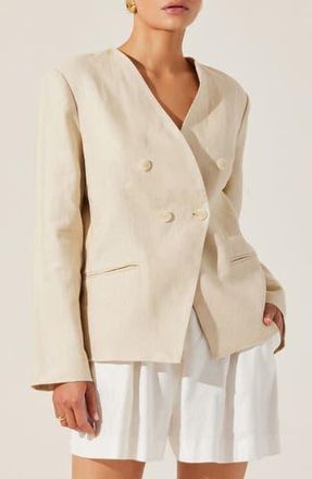ASTR the Label Dannika Collarless Linen Blazer in Vintage Cream at Nordstrom Rack, Size Large
