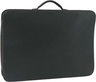 Louis Vuitton Pre-owned Taiga Leather Briefcase - Dames - Vintage Handtas - Zwart - ONE Size - Leer - Vintage