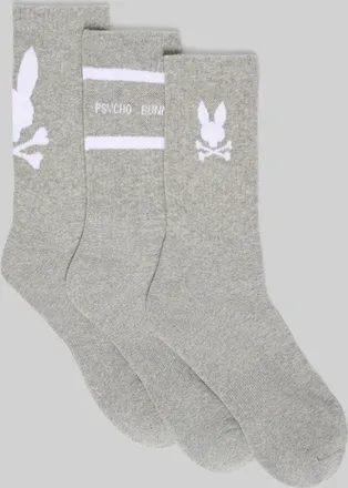 Psycho Bunny Mens 3 Pack Sport Sock 020 HEATHER STONE / O/S