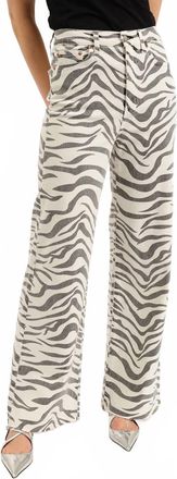 Daze Far Out High Rise Wide Leg Jeans In Zebra
