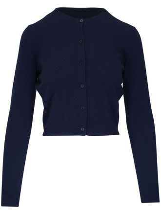 Carolina Herrera cropped knit wool cardigan - women - Wool - S - Blue