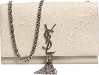 Saint Laurent Kate Tassel Small Croc-Embossed Womens Leather (Pre-Owned)