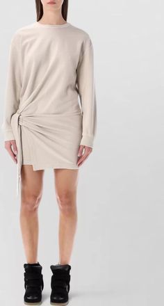 Isabel Marant zae fleece dress draped knot long sleeves