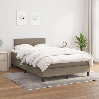 vidaXL Vidaxl - Cama Box Spring Con Colch&oacute;n Tela Gris Taupe 120x200 Cm