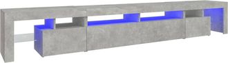 vidaXL Vidaxl - Mueble De Tv Con Luces Led Gris Hormig&oacute;n 260x36,5x40 Cm