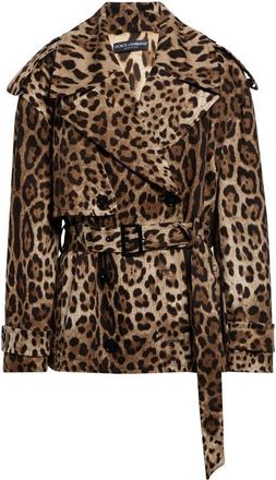 Dolce & Gabbana Belted Short Trench Jacket in Leo New at Nordstrom, Size 38