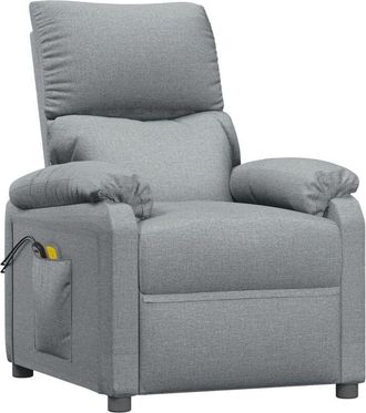 vidaXL Sill&oacute;n De Masaje El&eacute;ctrico Tela Gris Claro Vidaxl