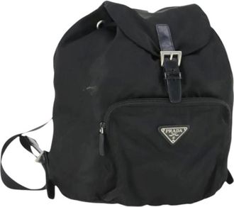 Prada Pre-owned Backpacks, female, Black, Size: ONE SIZE Pre-owned Nylon Backpack