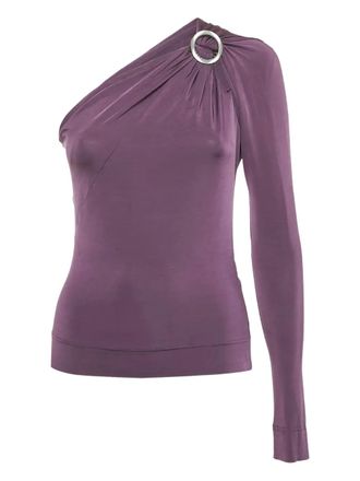 Just Cavalli asymmetric neckline blouse - women - Viscose - M - Purple