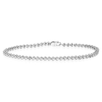 Vir Jewels 1 cttw Lab Grown Diamond Tennis Bracelet in Sterling Silver 7 Inch For Women