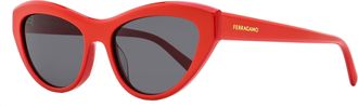 Ferragamo Ferragamo Womens Cat Eye Sunglasses SF1103S 600 Red 55mm