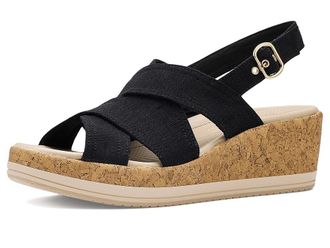 Life Stride Rye Slingback Sandals Womens Wedge Shoes Black : 8.5 W (C), Synthetic
