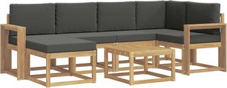 vidaXL Conjunto De Sof&aacute;s De Exterior 7 Uds. Blanco Y Antracita Vidaxl