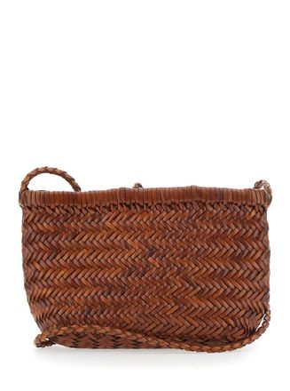 Dragon Diffusion Womens Mini Basket Bag Minsu Brown Leather Shoulder