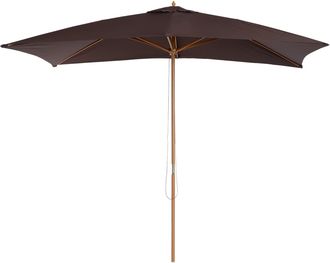 OUTSUNNY Wooden Garden Parasol Sun Shade Patio Umbrella Canopy Dark Coffee | TJ Hughes