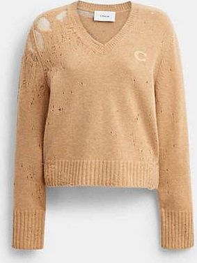 Coach Loved Long Sleeve V-Neck Sweater