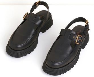 Charlotte Stone Aubrey Slingback Lug Sole Loafer in Black at Nordstrom, Size 10