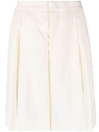 Red Valentino high-waisted tailored shorts - women - Polyester/Spandex/Elastane/Acetate/Viscose/Virgin Wool - 38 - Neutrals