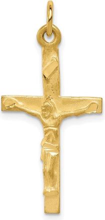 Diamond2Deal 10k Yellow Gold Solid Polished Crucifix Pendant