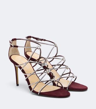 Mach & Mach Daisy embellished suede sandals