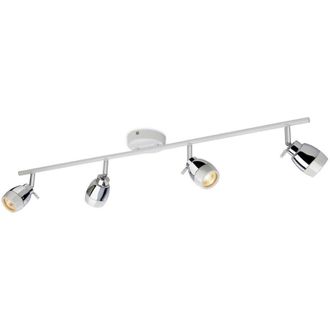 Netlighting Marine 4 Light Spotlights Bar Bathroom Ceiling Light White Chrome IP44 GU10 in Grey