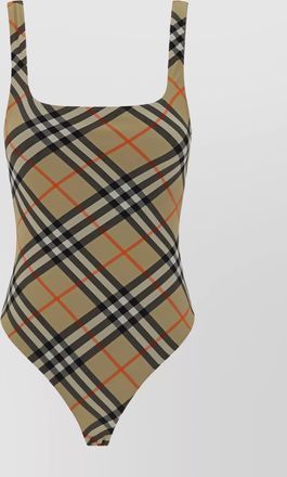 Burberry square neckline sleeveless swimsuit