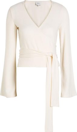 Reformation Kylen Wrap-front Knit top - Cream - XL (UK16 / XL)