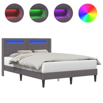 vidaXL Estructura De Cama Gris 120 X 190 Cm Cuero Sint&eacute;tico Vidaxl