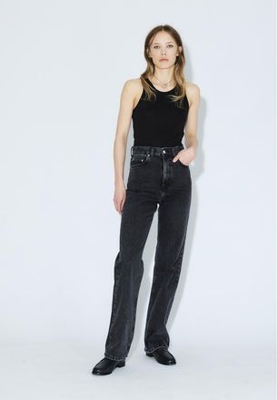 Dr. Denim Echo High Straight Rigid Jeans in Retro Black at Nordstrom, Size 29