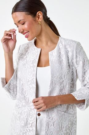 Roman Lace Longline Formal Jacket