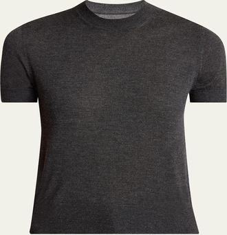 Givenchy Cashmere Short-Sleeve Crewneck Sweater