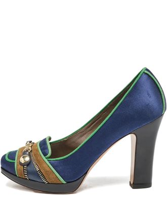 Etro 110mm satin zipper pumps - Blue