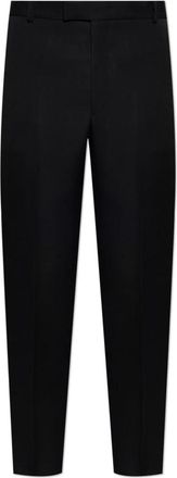 Alexander McQueen Broeken, Heren, Zwart, M, Wol, Wollen broek met zijstreep van zijde