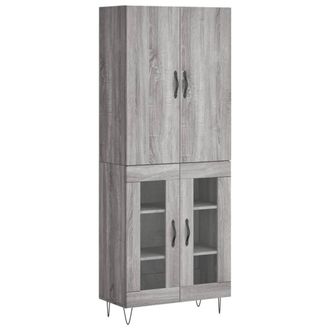 Berkfield Home Highboard Grey Sonoma 69.5x34x180 cm Engineered Wood