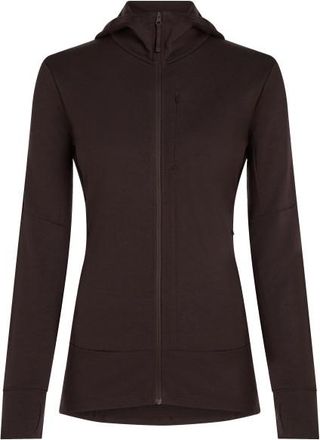 Icebreaker Merino 260 Quantum IV L/S Zip Hoodie Merinohoodie f&uuml;r Damen | schwarz/braun