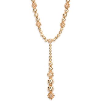 Open Edit Orb Cage Y-Necklace in Clear- Gold at Nordstrom Rack