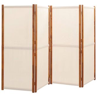 Berkfield Home Beautiful 4-Panel Room Divider Cream White 280x180 cm in Beige