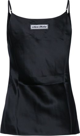 Acne Studios Wrap-Draped Viscose Tank Top - Black